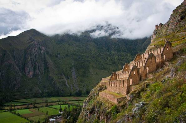 Inca Trail 8 days to Machu Picchu - Inca Storehouses over Ollantaytambo - Day 3