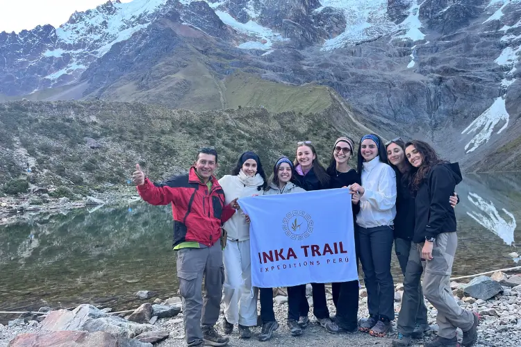 Serene view of Humantay Lake, a stunning natural wonder on the Salkantay Trek.
